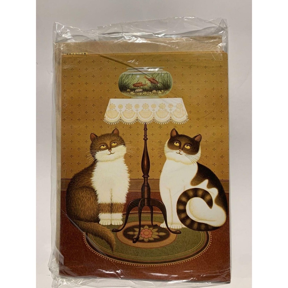 Leanin' Tree Greeting Card Charles Wysocki Cats Shall We Let's Do Lunch New VTG